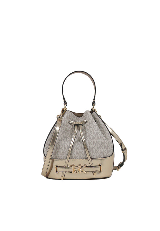 Michael Kors Reed Signature Bucket Bag In Vanilla Pale Gold 35S4G6RM6M