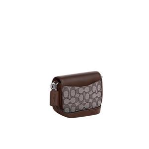 Coach Amelia Small Saddle bag In Signature Jacquard In Maple CU982