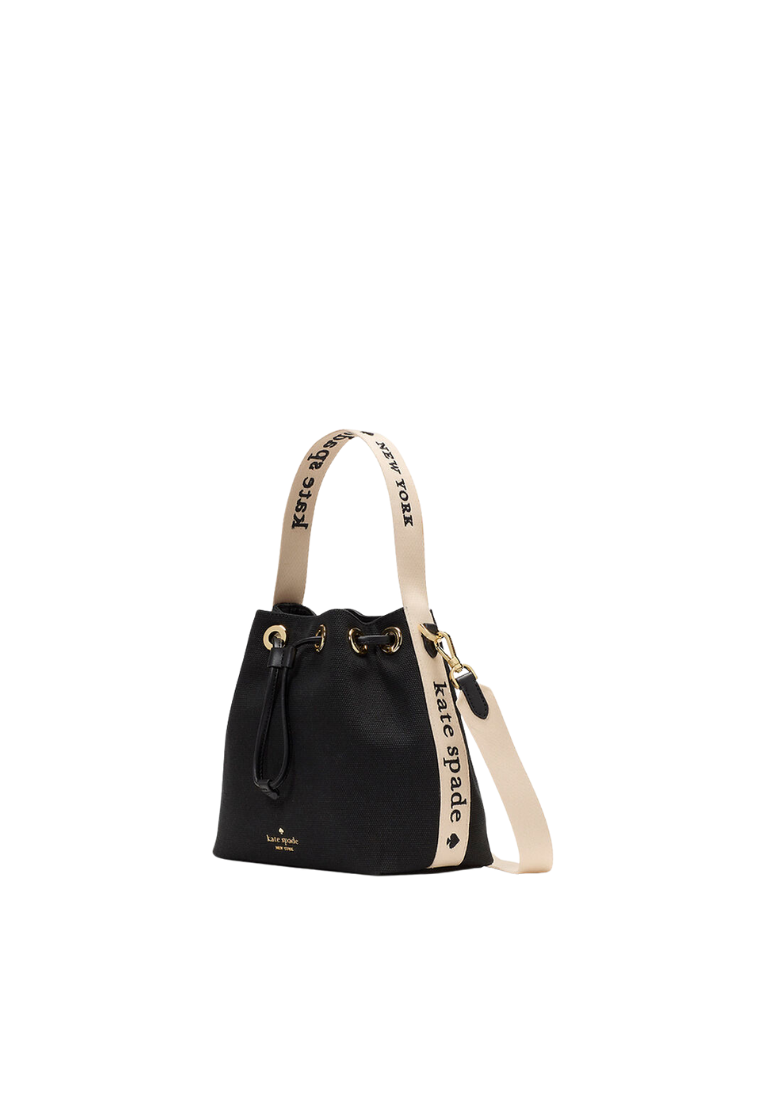 ( PREORDER ) Kate Spade Kip Canvas Bucket Bag In Black KL048