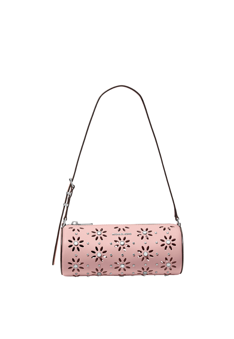 ( PREORDER ) Michael Kors Izzy Small Pebbled Leather Barrel Satchel Bag In Smokey Rose 32S6SZYC1I