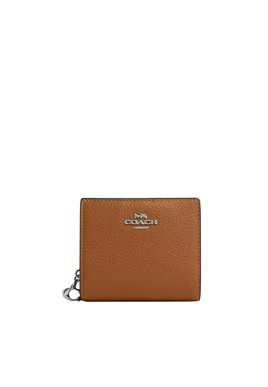 Coach Snap Wallet In Light Saddle C2862