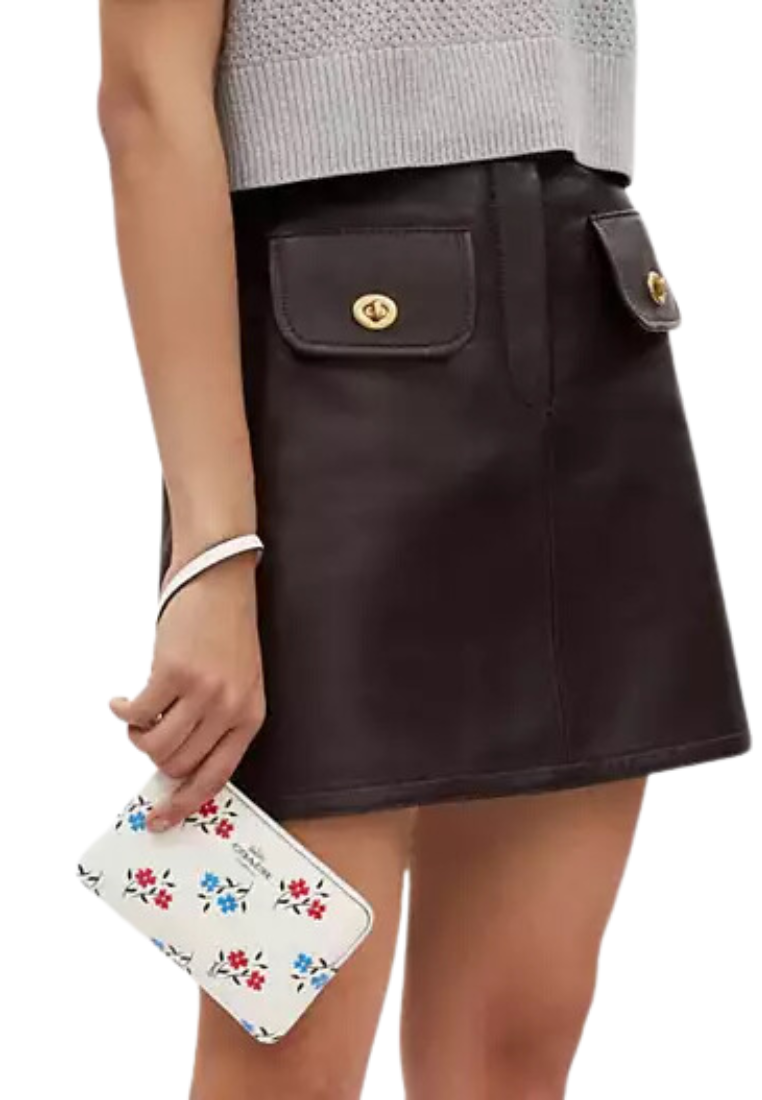 Coach Corner Zip Wristlet With Floral Print In Chalk Multi CT988