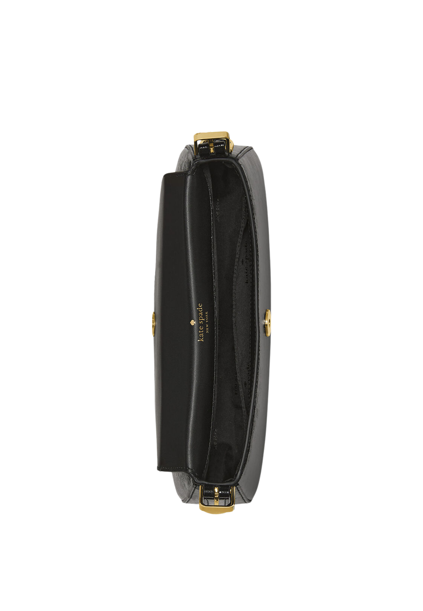 Kate Spade Bridget Crinkle Patent Small Flap Shoulder Bag In Black KM677