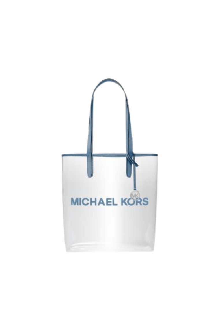 Michael Kors The Michael Large Clear Vinyl Tote Bag In Denim 35S4S01T3P