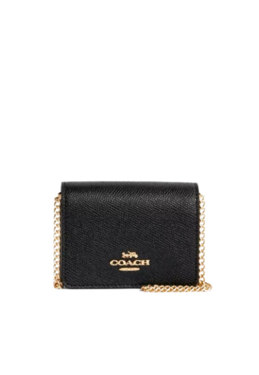 Coach Mini Wallet C0059 On A Chain In Black