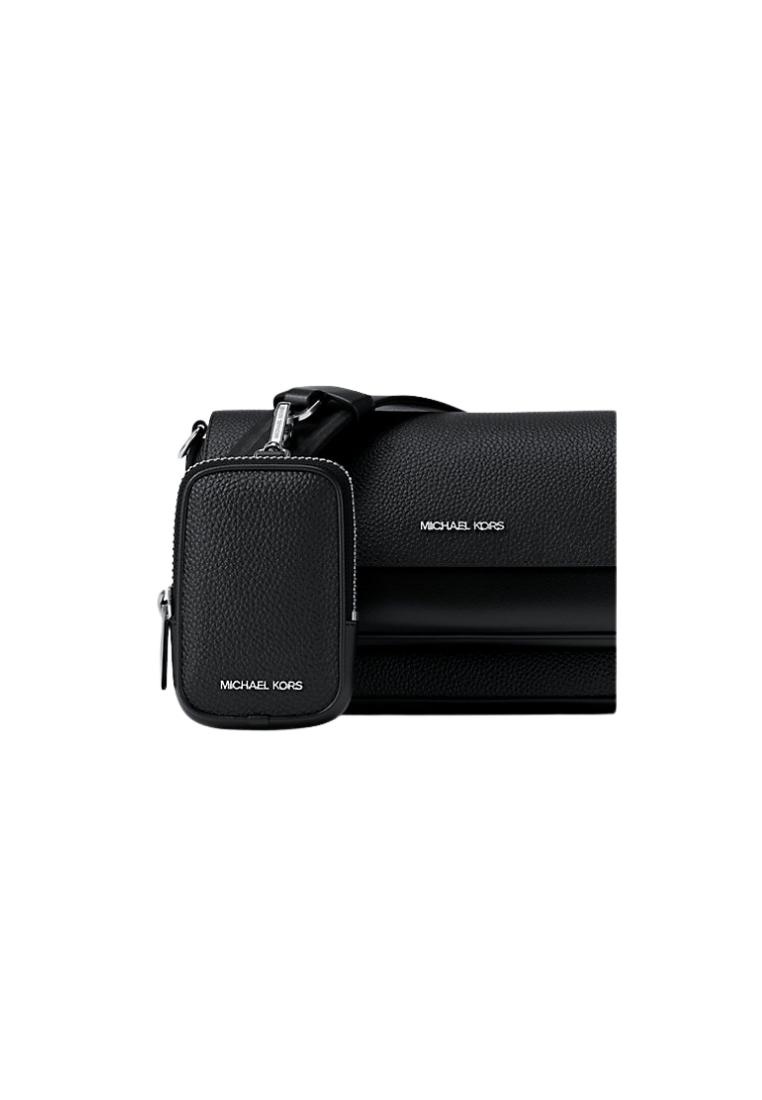 ( PREORDER ) Michael Kors Jet Set Travel Small Pebbled Leather With Pouch Crossbody Bag In Black 35S6STVC0L