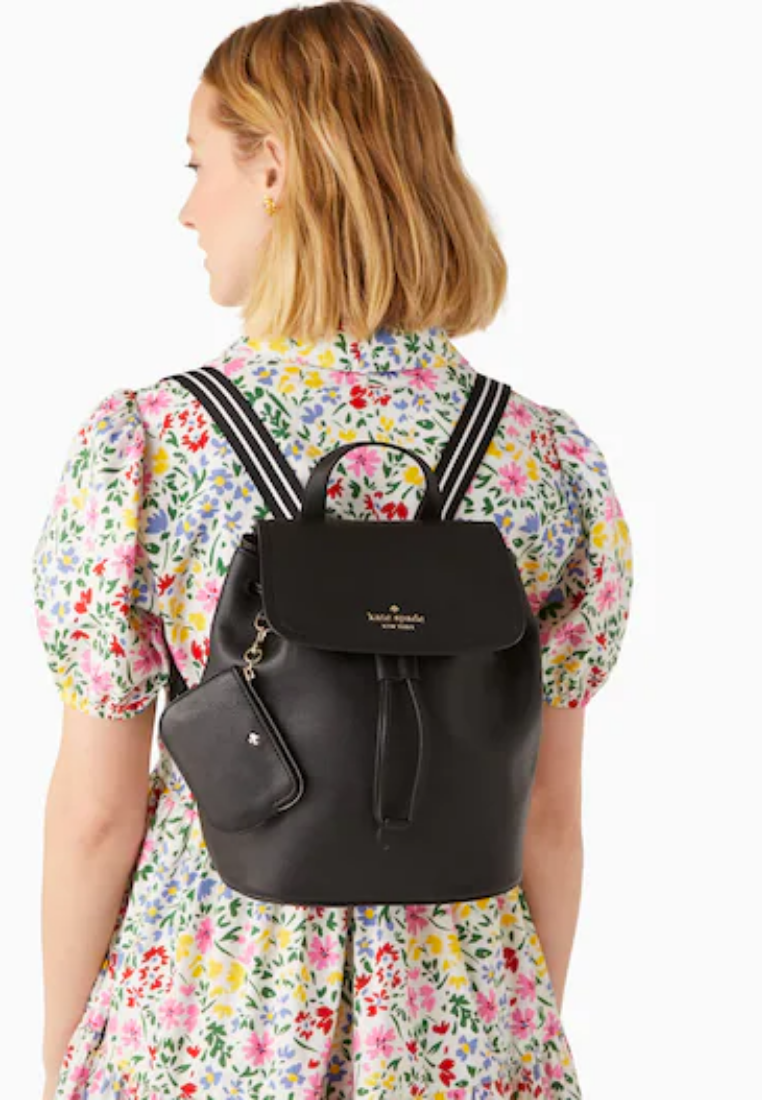 Kate Spade Rosie Medium Flap Backpack In Black KB714
