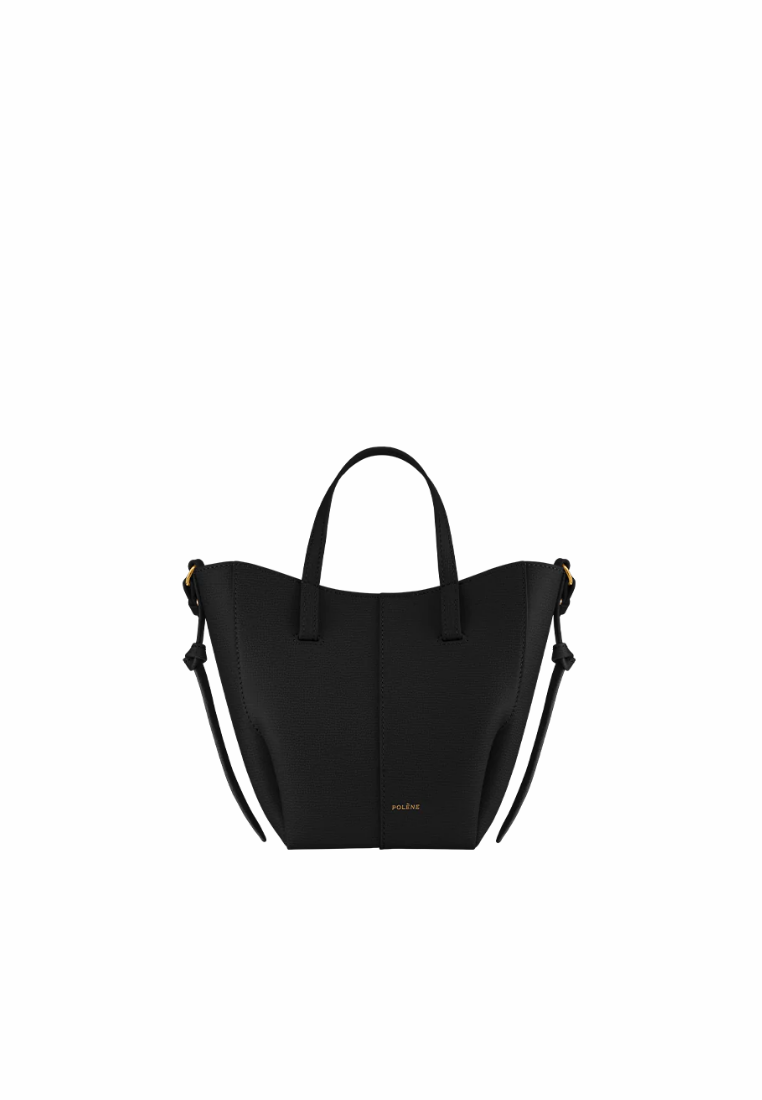 ( PREORDER ) Polene Cyme Nano Tote Bag In Textured Black