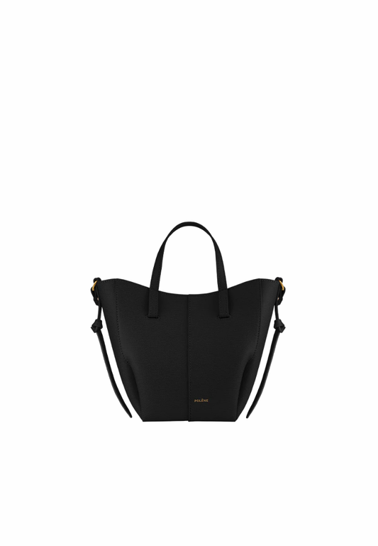 ( PREORDER ) Polene Cyme Nano Tote Bag In Textured Black