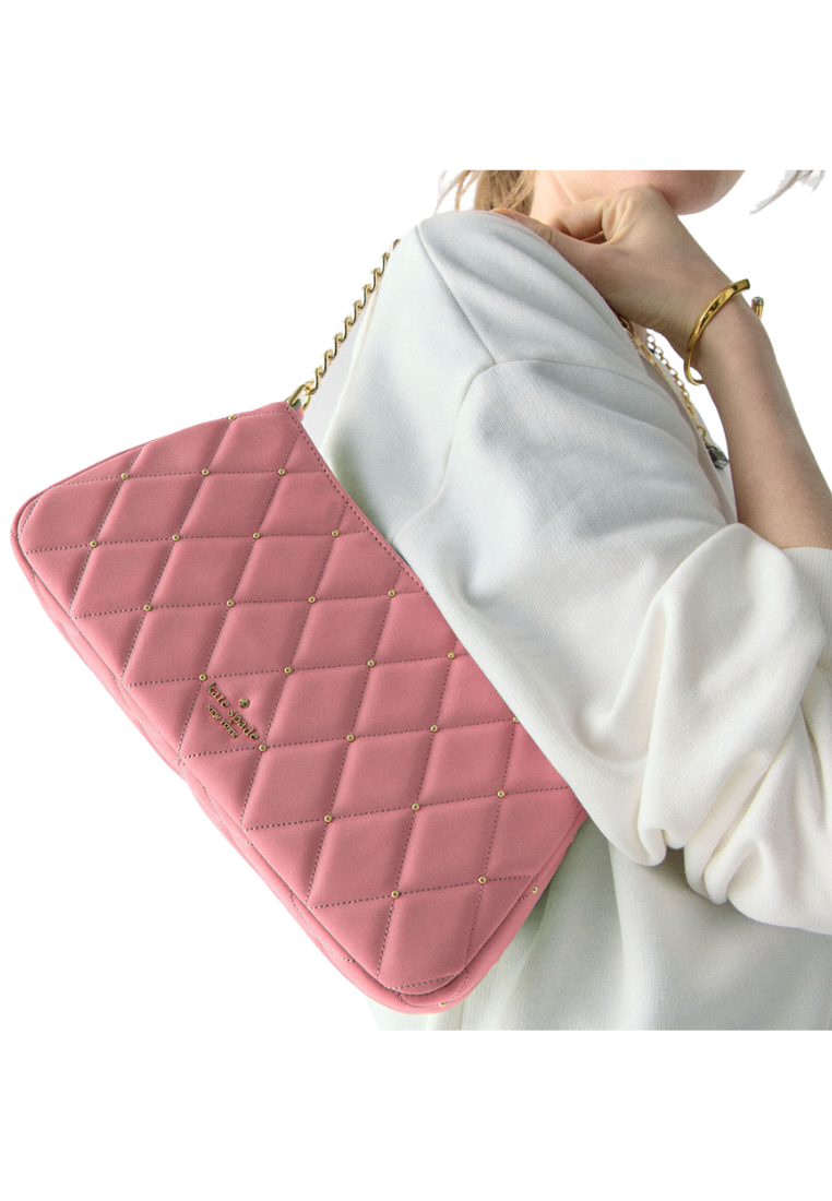 Kate Spade Carey Quilted Studs Small Convertible Crossbody Bag In Pomegranate KL886