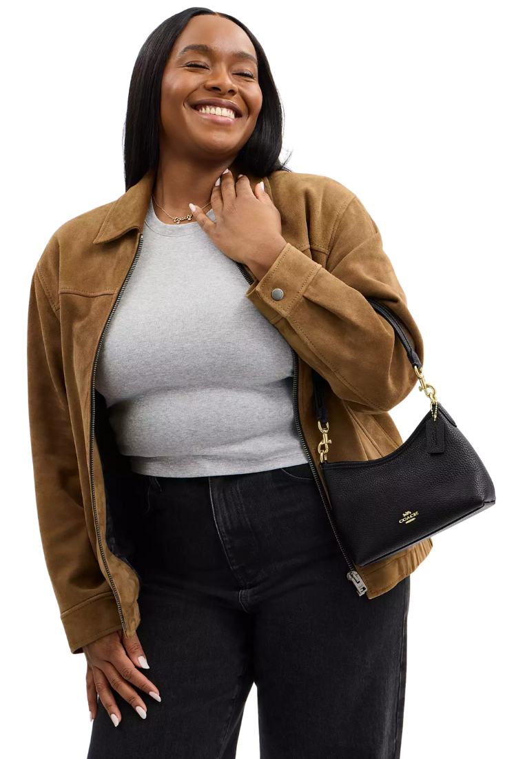 ( PREORDER ) Coach Laurel Small Shoulder Bag In Gold Black CBH16