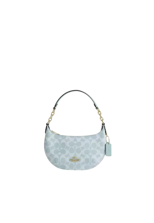 Coach Mini Payton Shoulder Bag Signature Canvas In Light Blue CEL06