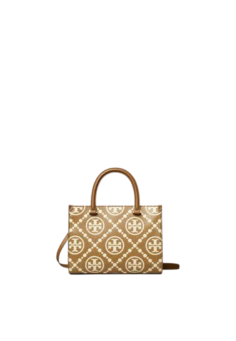 ( PREORDER ) Tory Burch T Monogram Contrast Embossed Satchel Bag In Walnut 170128