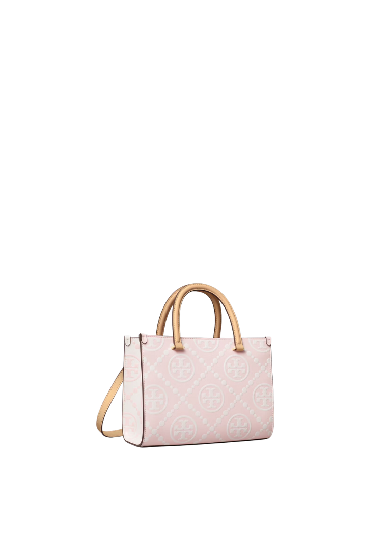 ( PREORDER ) Tory Burch T Monogram Contrast Embossed Satchel Bag In Powder Pink 165887