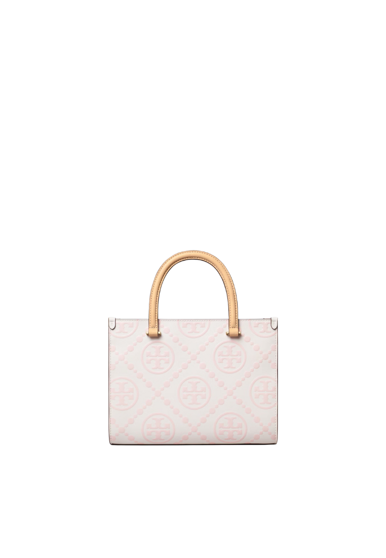 ( PREORDER ) Tory Burch T Monogram Contrast Embossed Satchel Bag In Powder Pink 165887