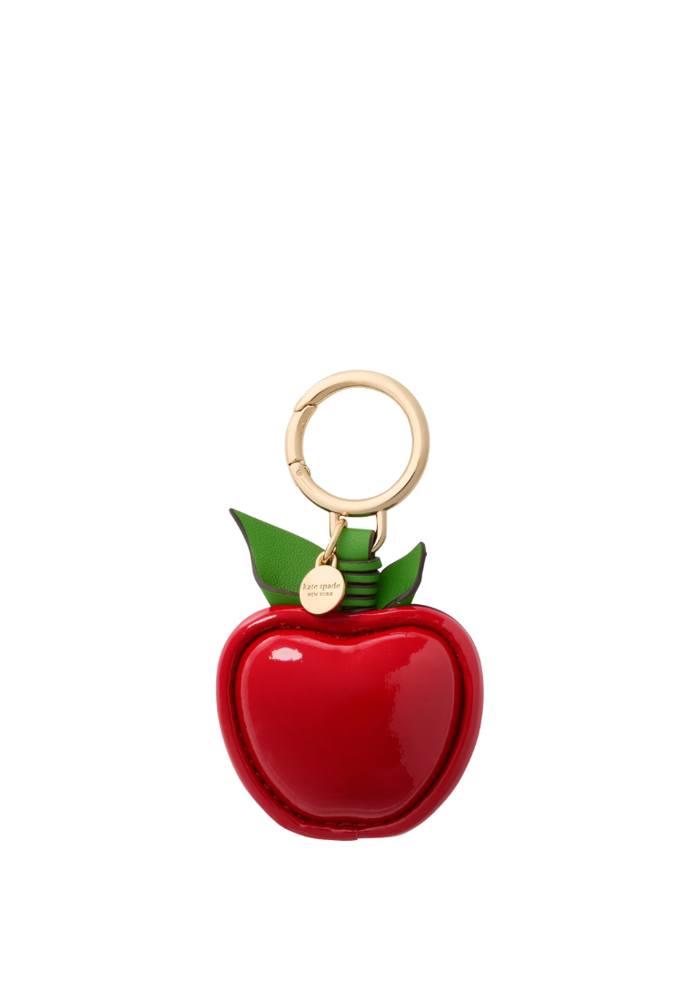 ( PREORDER ) Kate Spade Charmed Big Apple Bag Charm In Dark Scarlet KN108