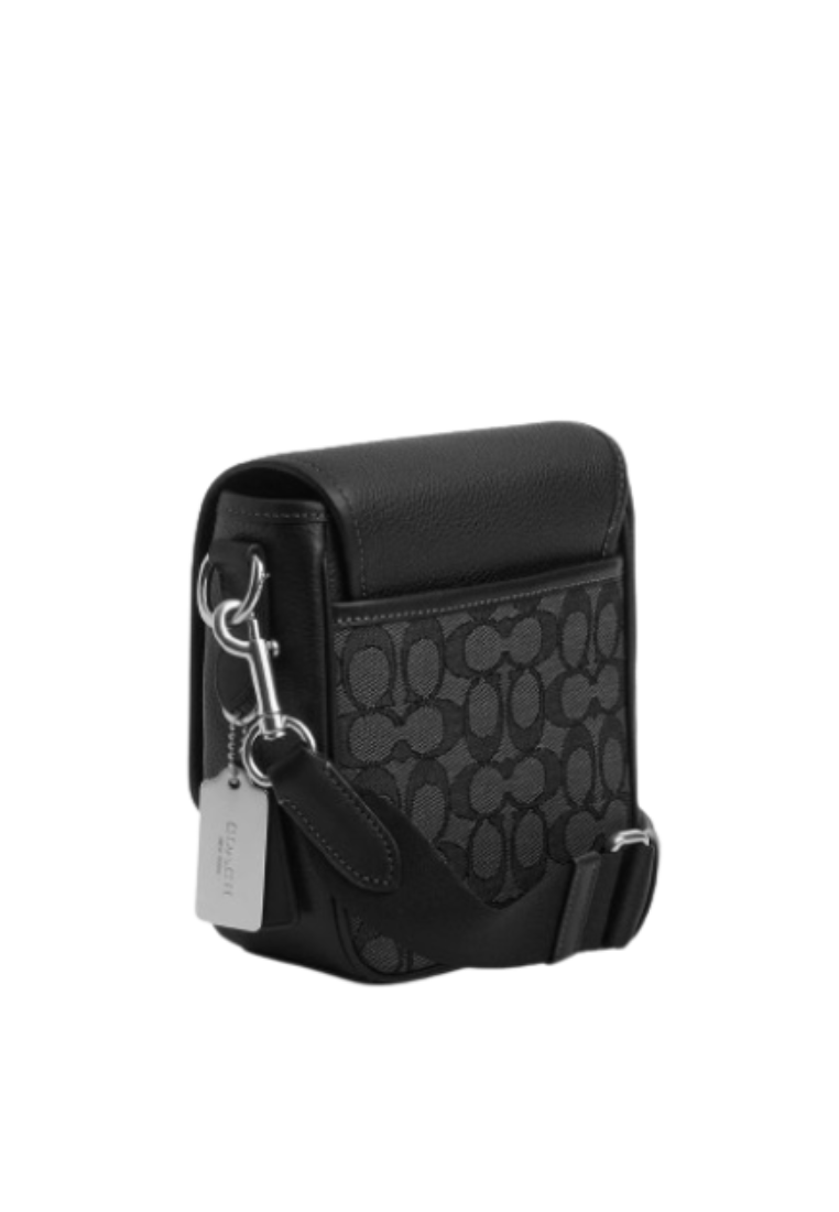 Coach Lucas Crossbody Bag In Signature Jacquard In Charcoal Black CO915