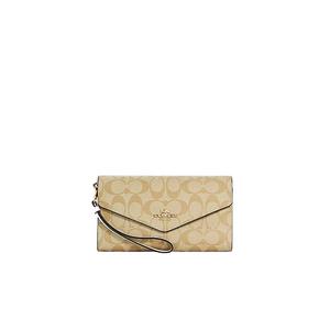 Coach Signature Travel C1962 Envelope Wallet In Light Khaki Chalk