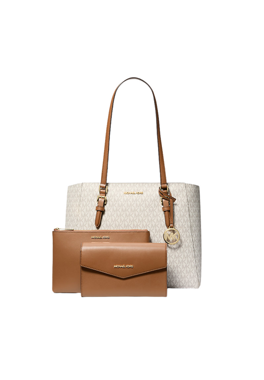 Michael Kors Charlotte Large 3 in 1 Tote Bag In Vanilla 35F3GCFT9T