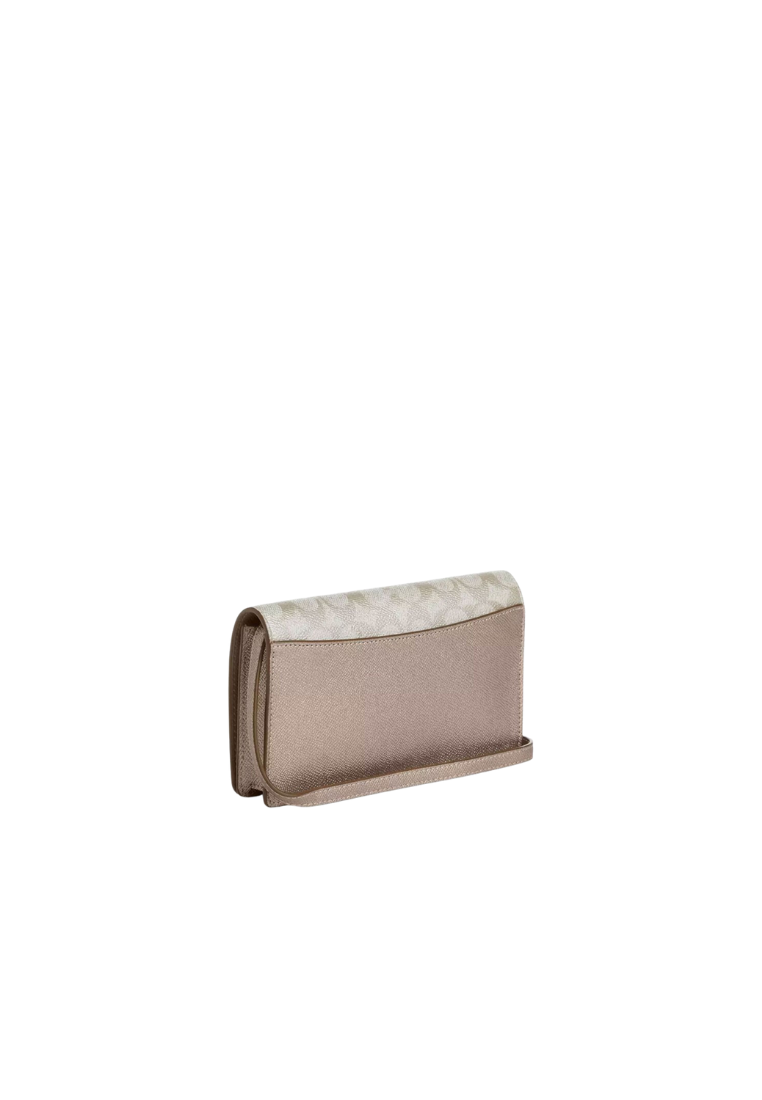 Coach Anna Foldover Clutch Crossbody Bag In Champagne Multi CX593