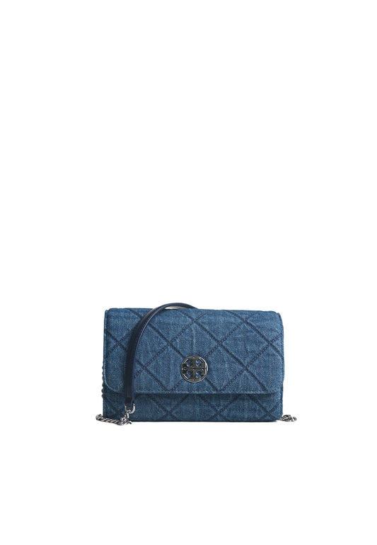 Tory Burch Willa Denim Chain Wallet Crossbody Bag In Denim 163012
