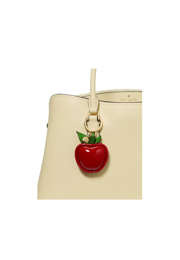 ( PREORDER ) Kate Spade Charmed Big Apple Bag Charm In Dark Scarlet KN108