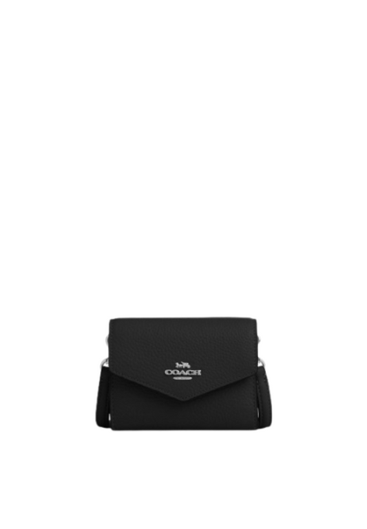 Coach Mini Envelope Wallet With Strap In Black CU170