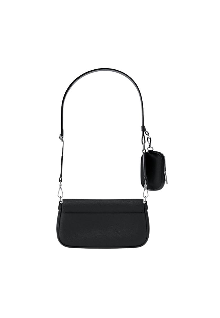 ( PREORDER ) Michael Kors Jet Set Travel Small Pebbled Leather With Pouch Crossbody Bag In Black 35S6STVC0L