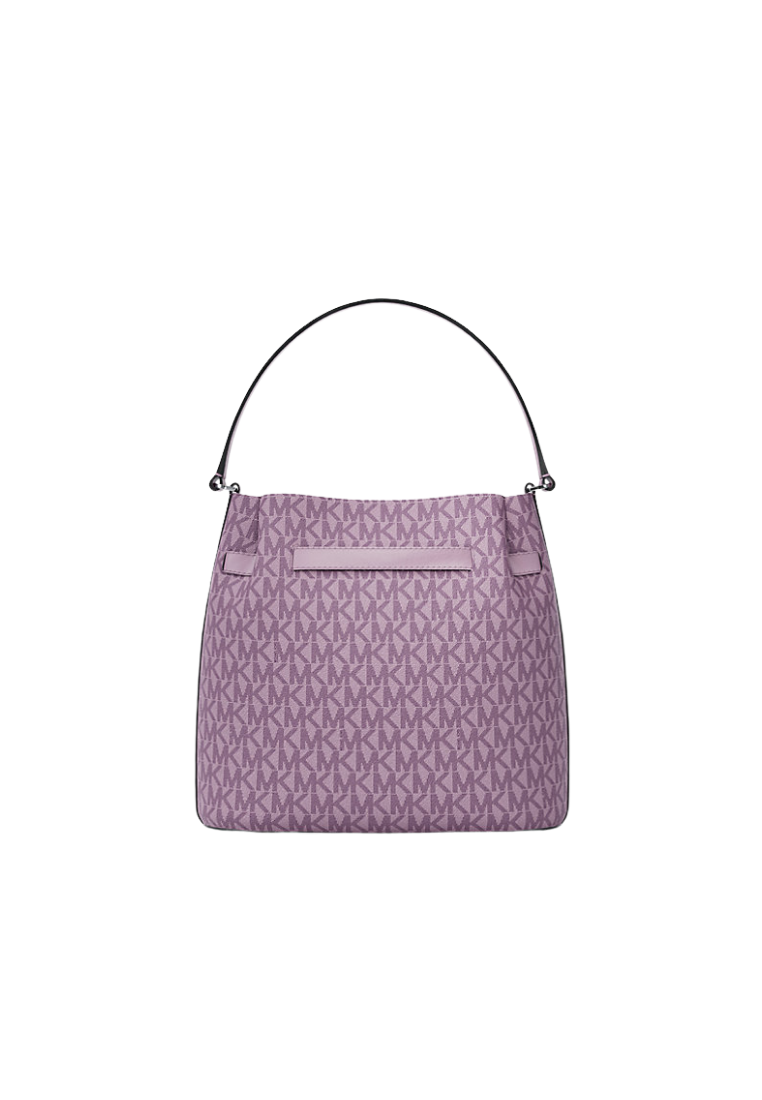 ( PREORDER ) Michael Kors Carson Medium Signature Logo Convertible Bucket Crossbody Bag In Light Quartz 35R6S2ZS6V