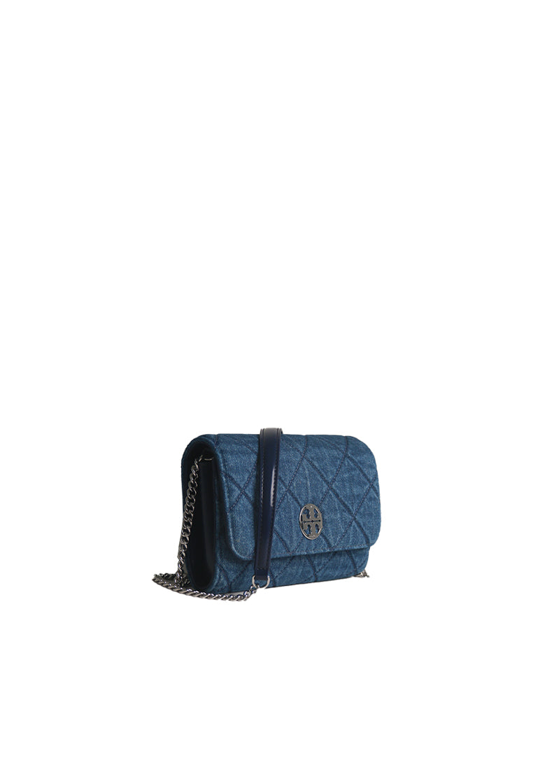 Tory Burch Willa Denim Chain Wallet Crossbody Bag In Denim 163012