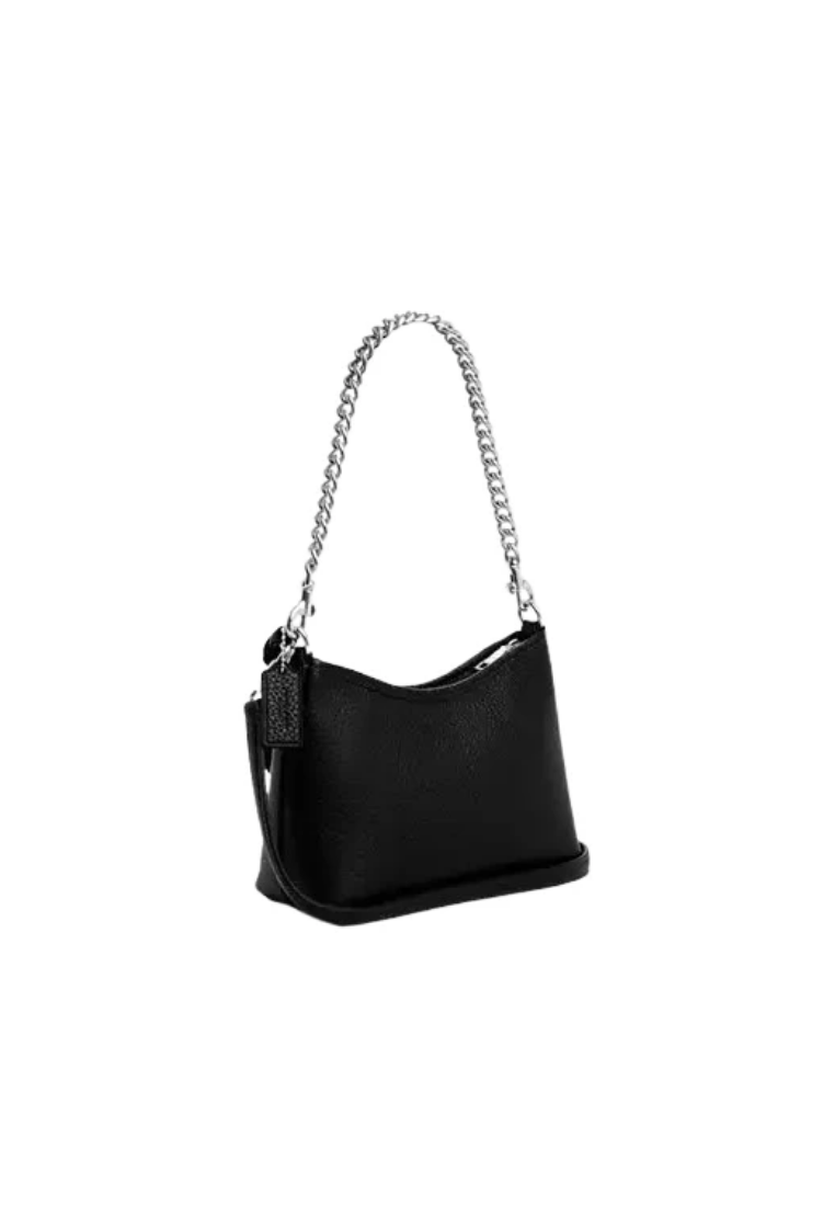 ( PREORDER ) Coach Laurel Small With Mirror Charm And Pouch Shoulder Bag In Black Tan CBI06