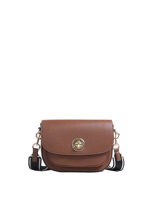 Marc Jacobs CB Signet Turnlock Saddle Bag In Cognac 4F3HMS013H02