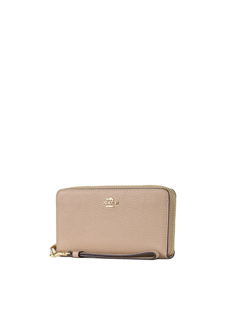 Coach Long Zip Around Wallet In Taupe C4451