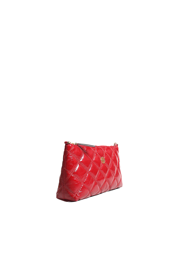 Tory Burch Willa Shine Zip Shoulder Bag In Berry 168007