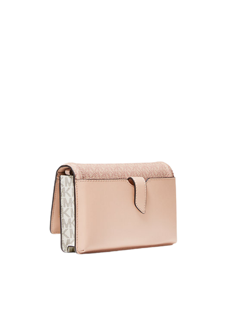 ( PREORDER ) Michael Kors Jet Set Medium Signature Logo Crossbody Bag In Powder Blush 35F5GTVC8V