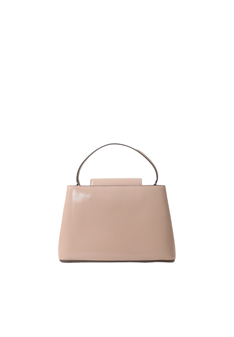 Tory Burch Britten Satchel Bag Patent Leather In Devon Sand 149637