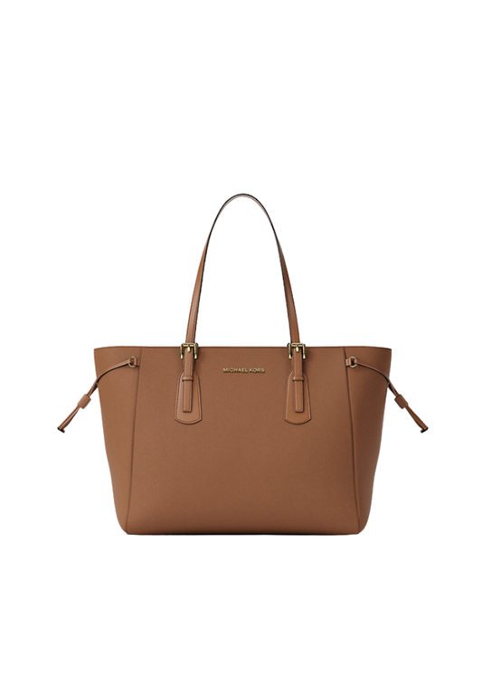 ( PREORDER ) Michael Kors Voyager Large Saffiano Leather Tote Bag In Luggage 35R6GV6T7L
