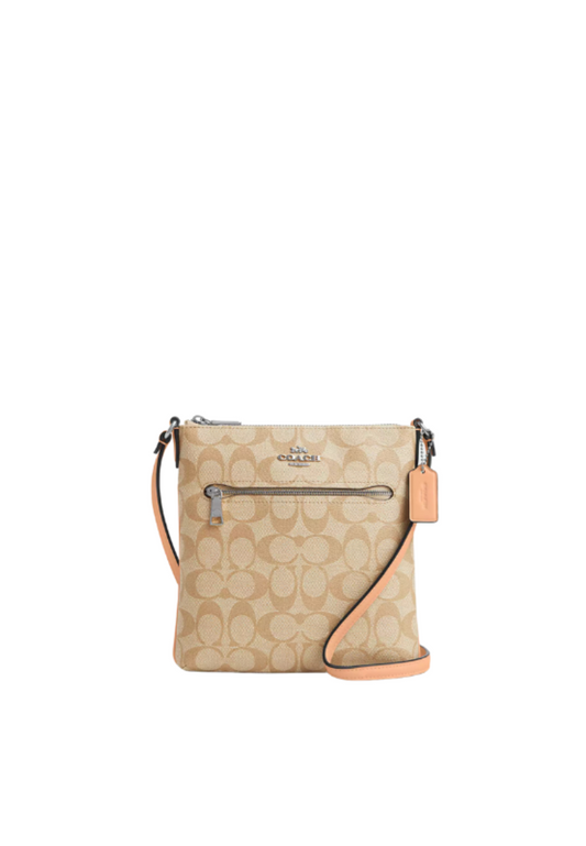 Coach Mini Rowan File Bag In Signature Canvas In Light Khaki Chalk CS182