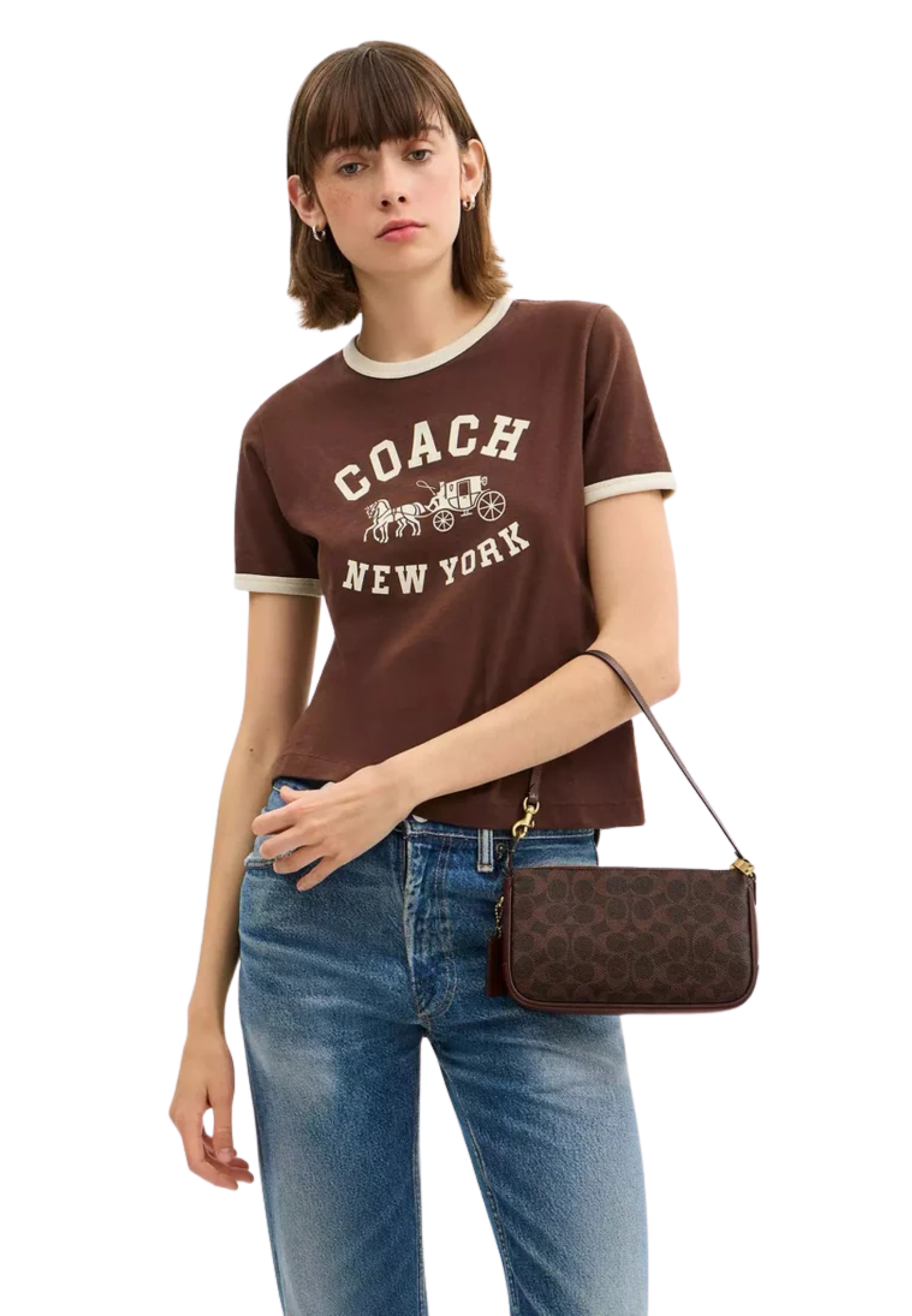 Coach Plaza Bag 22 Shoulder Bag Signature Canvas In Maple CCC42