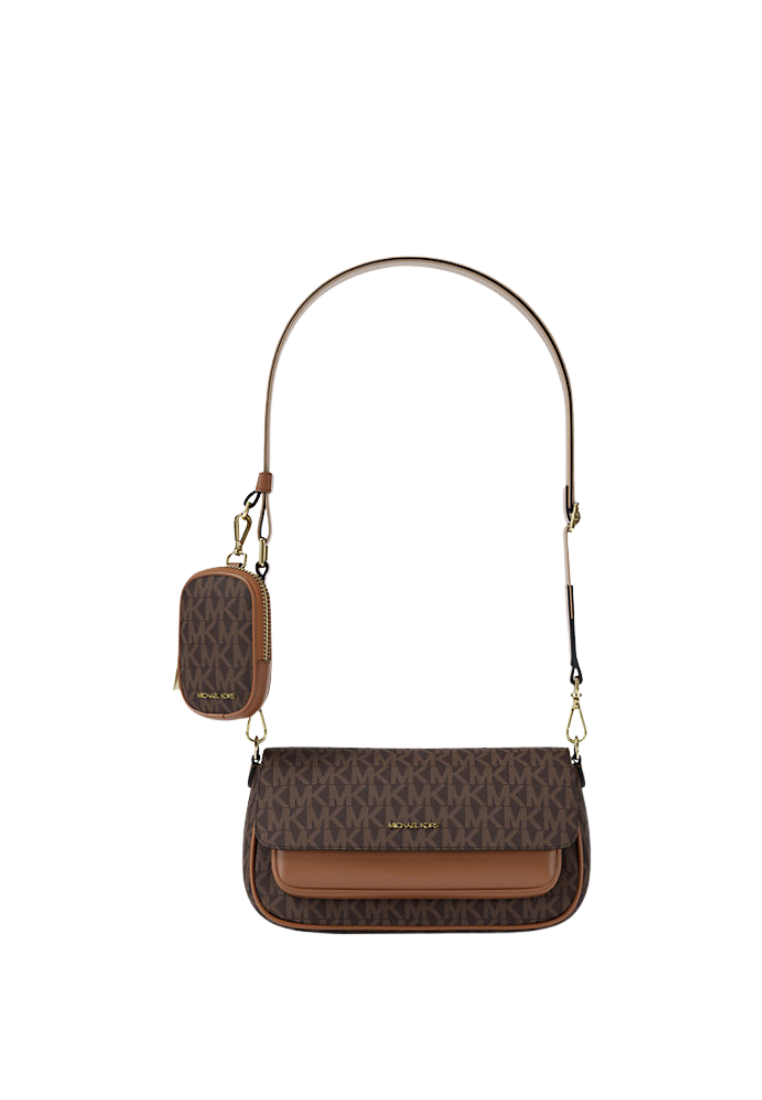 ( PREORDER ) Michael Kors Jet Set Travel Small Signature Logo With Pouch Crossbody Bag In Brown 35S6GTVC0B
