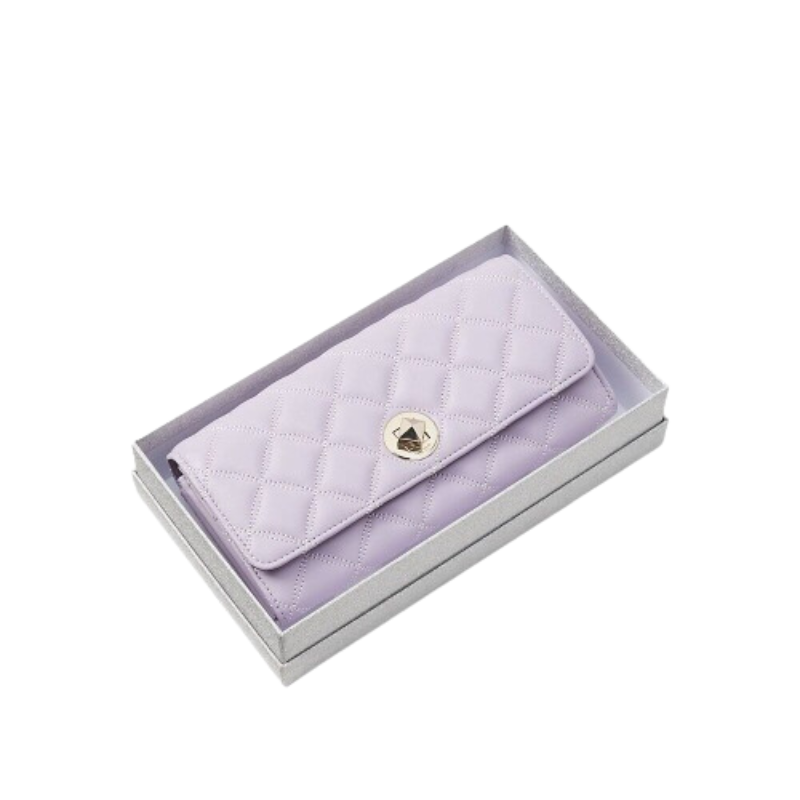 Kate Spade Natalia KA191 Boxed Large Turn Lock Wallet In Lilac Fros