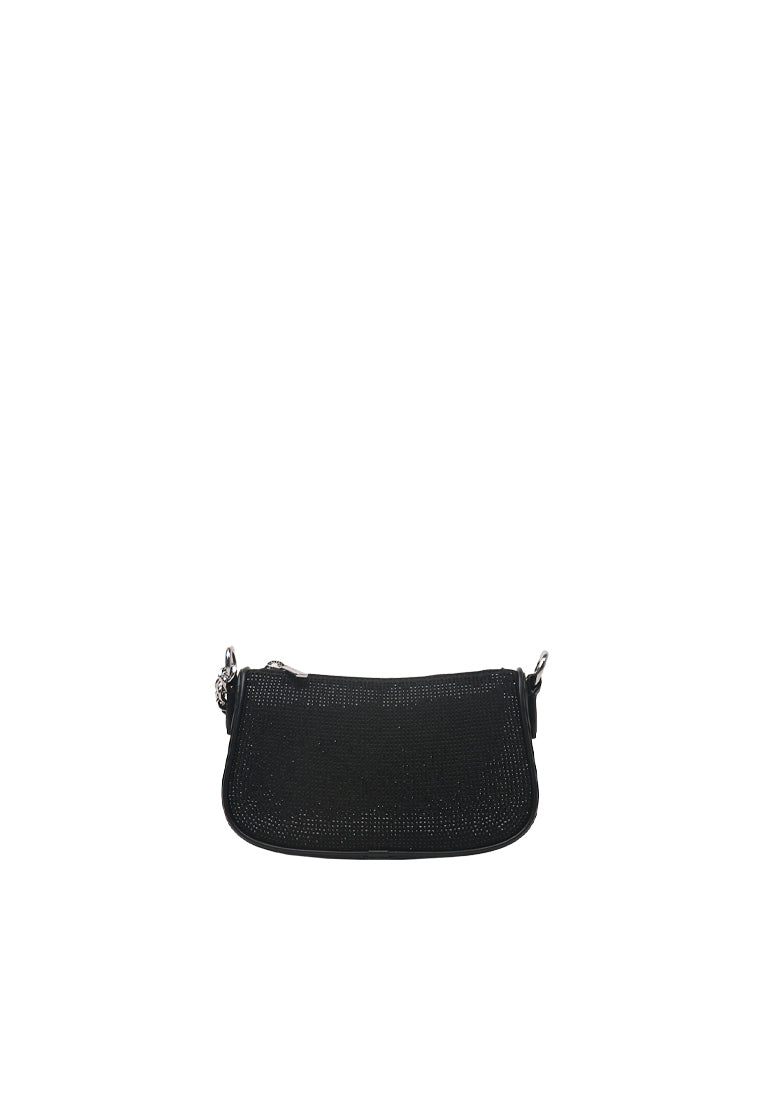 Michael Kors Carmela Small Pouchette Rhinestone Chain Shoulder Bag In Black 35F4S1QC1S