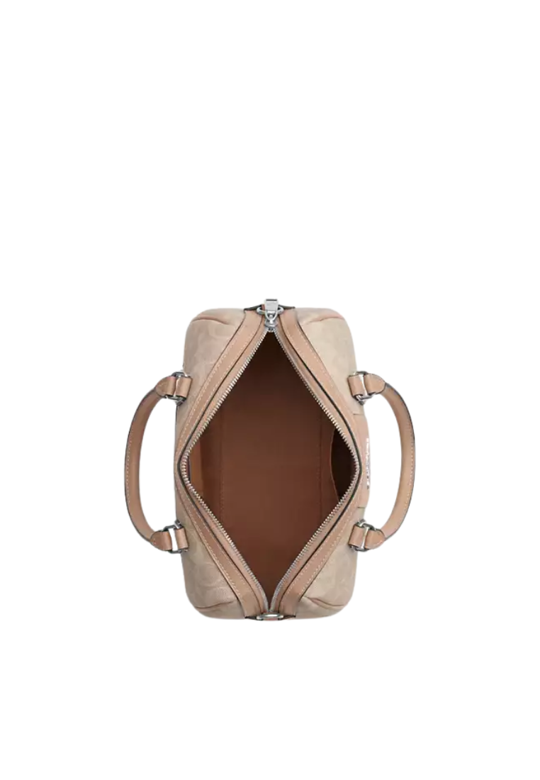 Coach Rowan Signature Canvas Satchel Bag In Sand Taupe CW376
