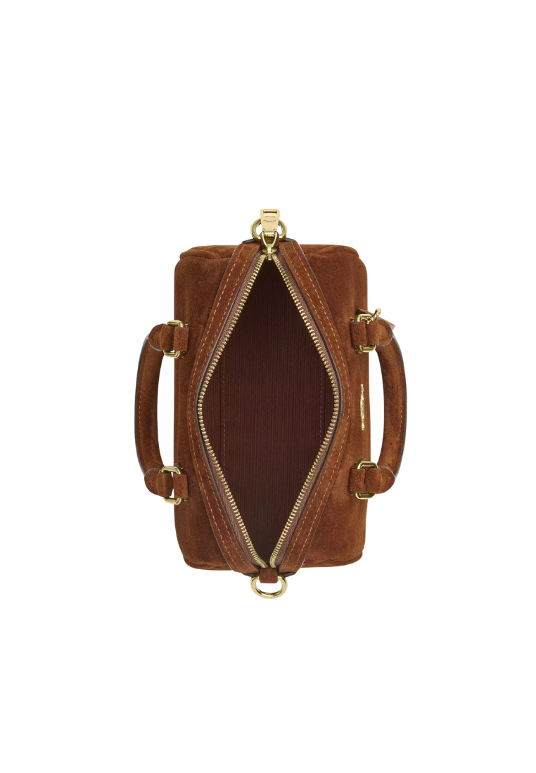 ( PREORDER ) Coach Mini Rowan Suede Crossbody Bag In Warm Brown CEQ65