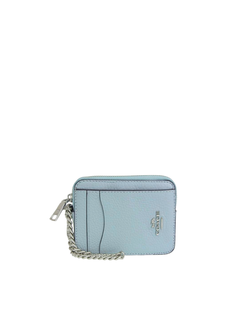 Coach Zip Card Case In Faded Blue 6303