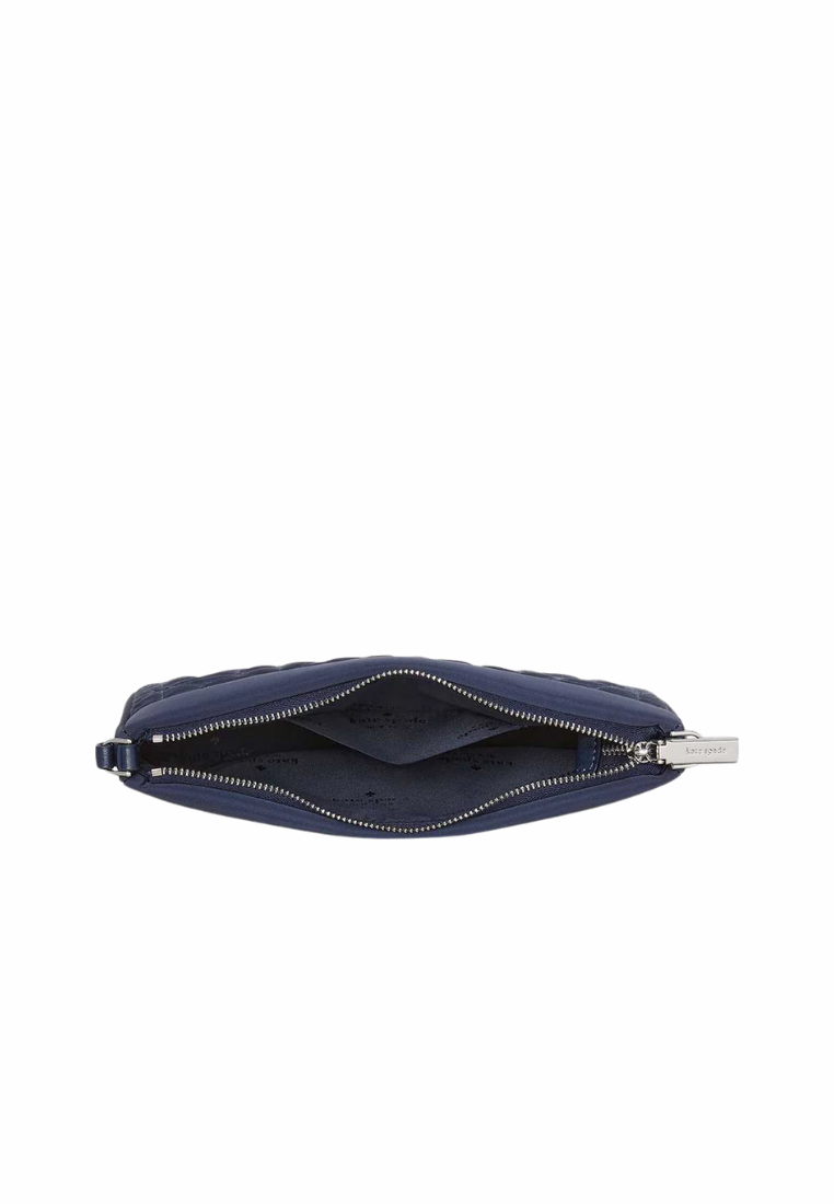 Kate Spade Spade Flower Wristlet Quilted Fabric In Parisian Navy KK255