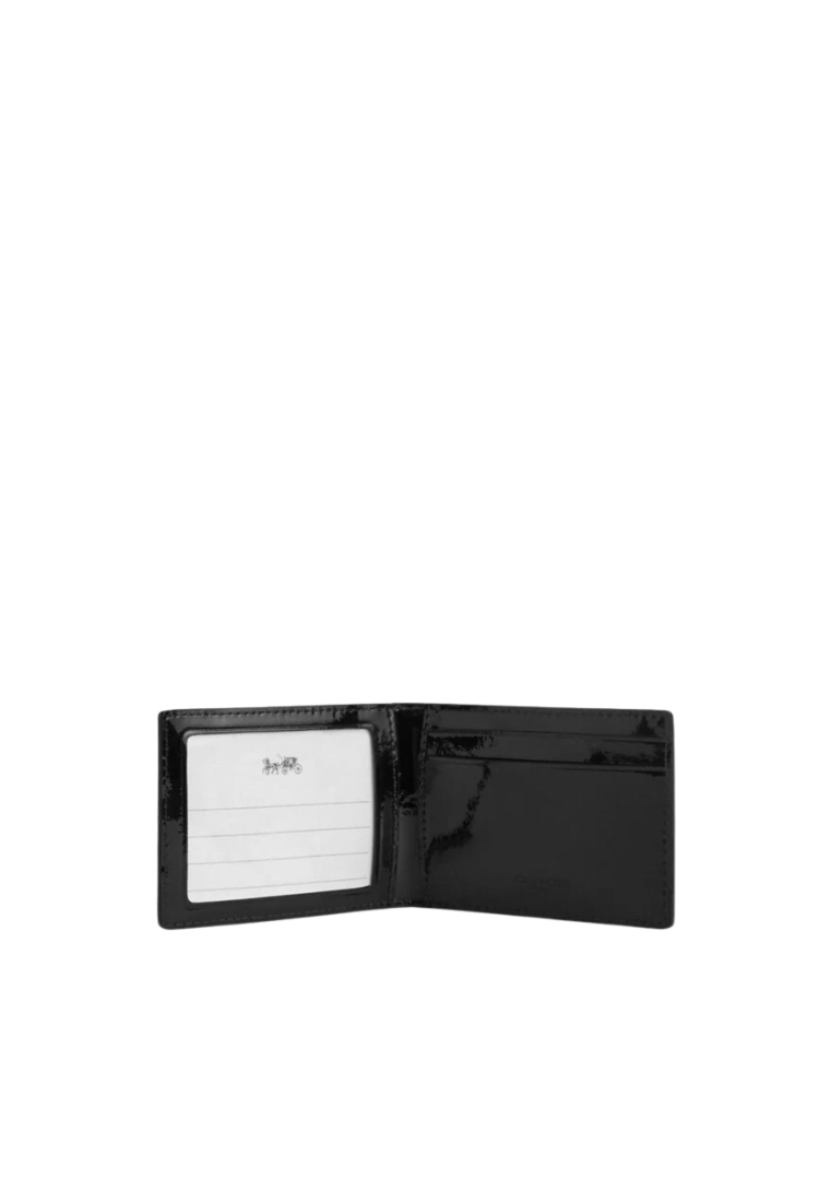 Coach Billfold Compact Wallet Signature In Black CV423