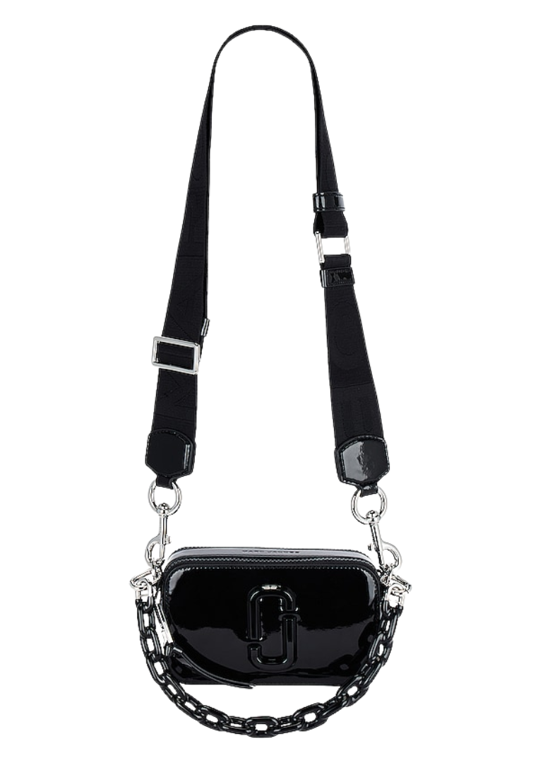 Marc Jacobs Patent Leather Snapshot Shoulder Bag In Black 2S3HCR004H03