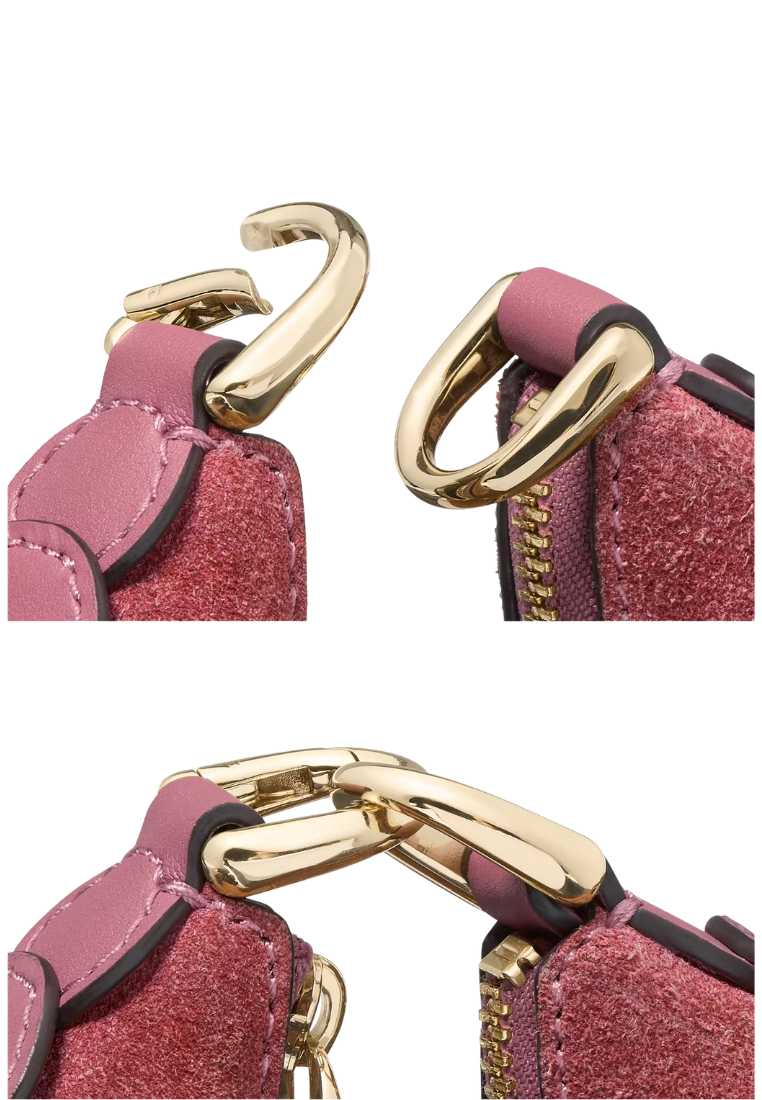 ( PREORDER ) Kate Spade Duo Dot Suede Mini Shoulder Bag In Pomegranate KP530