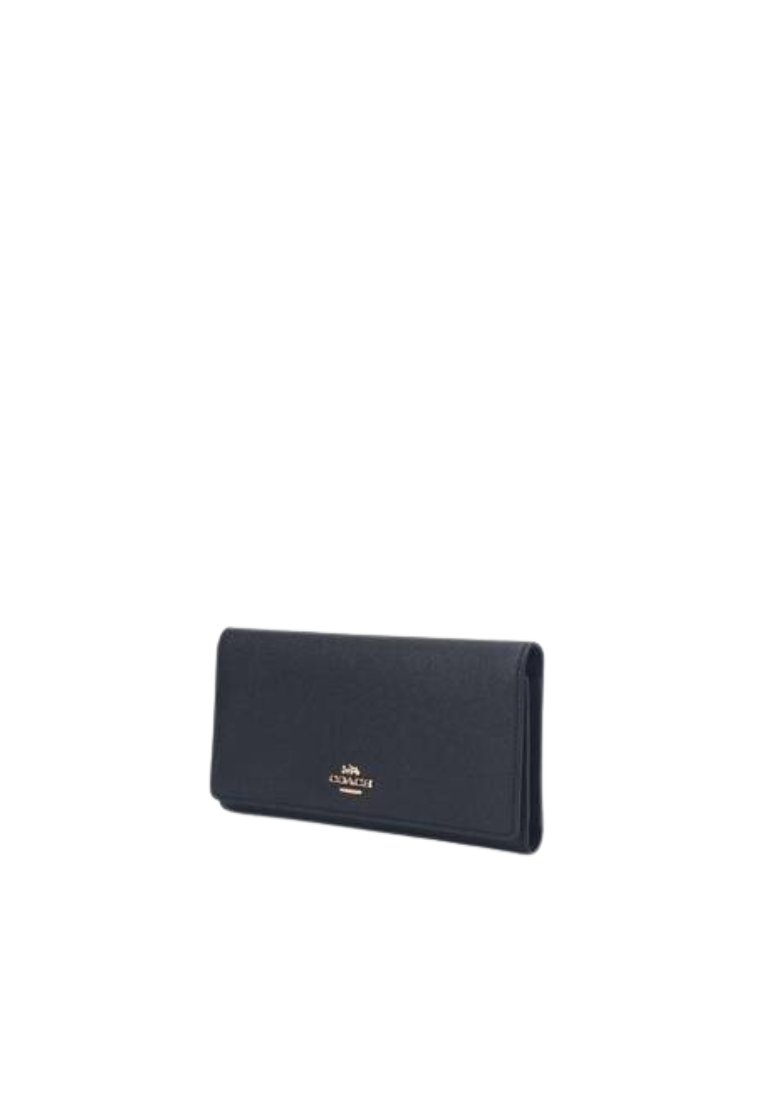 ( AS IS ) Coach Slim Crossgrain Leather C5578 Trifold Wallet In Black